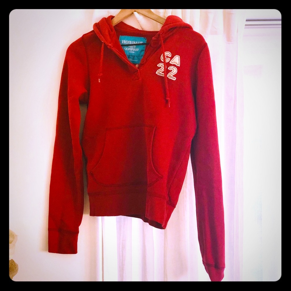Hollister red hoodie.  Comfy, cozy, like new!